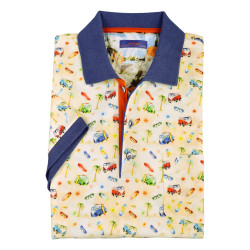 Polo Shirt Kurzarm - Summer Vibes Print
